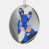 Massierte Kriegerprinzessin Thunder_Cove Keramik Ornament (Rechts)