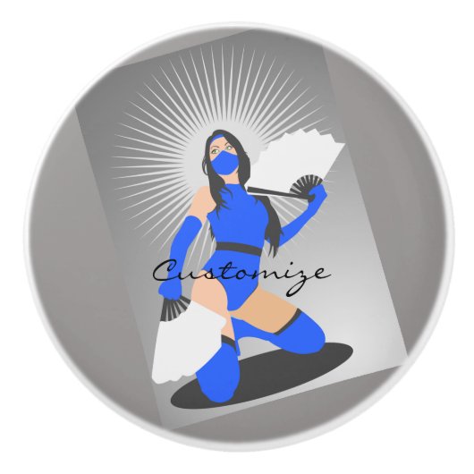 Massierte Kriegerprinzessin Thunder_Cove Keramikknauf (Vorderseite)