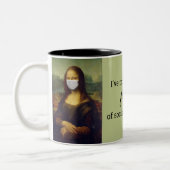 Massierte Mona Lisa soziale Distanz Zweifarbige Tasse (Links)