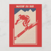 Massif du Sud Resort in Quebec Kanada - Retro Ski Postkarte (Vorderseite)