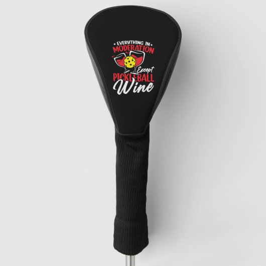Mäßig Pickleball Wein Trinkstolz Golf Headcover (Vorderseite)