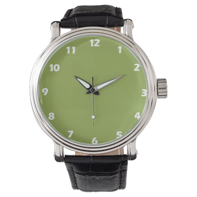 Mäßige Limettengrün, Solid-Farbe Armbanduhr (Vorderseite)