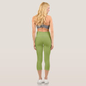 Mäßige Limettengrün, Solid-Farbe Capri Leggings (Rückseite)