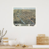 Massillon, OH Panoramakarte - 1870 Poster (Küche)