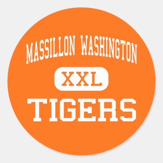 Massillon Washington - Tiger - hoch - Massillon Runder Aufkleber (Vorderseite)
