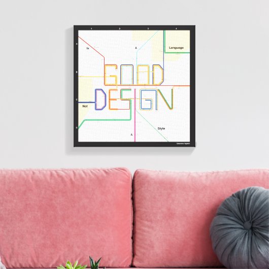 Massimo Vignelli Gute Design-Leinwand Leinwanddruck (Insitu (Wohnzimmer))