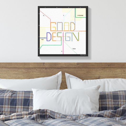 Massimo Vignelli Gute Design-Leinwand Leinwanddruck (Insitu (Schlafzimmer))