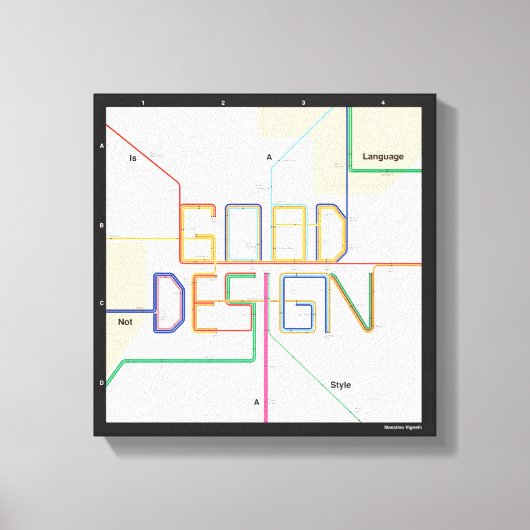 Massimo Vignelli Gute Design-Leinwand Leinwanddruck (Vorderseite)