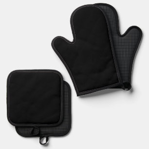 Massiv schwarz ofenhandschuh & Topflappen-Set