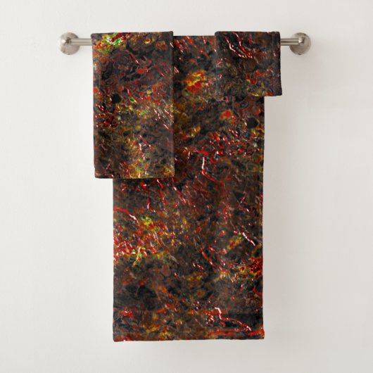 Massive Flecken und braun auf einem Minzgrün Badhandtuch Set (Insitu)