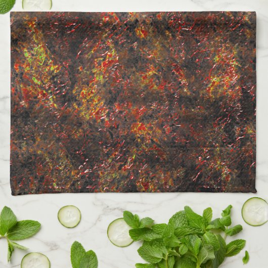 Massive Flecken und hellbraun auf einem Pfeffermin Geschirrtuch (Gefaltet)