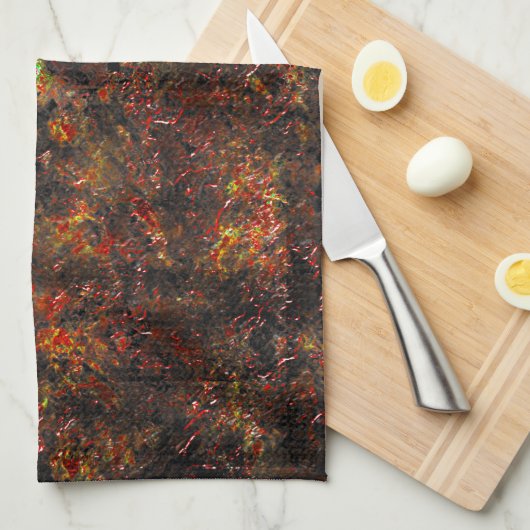 Massive Flecken und hellbraun auf einem Pfeffermin Geschirrtuch (Viertel Falte)