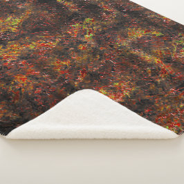 Massive Flecken und hellbraune und korallenfarbene Sherpadecke