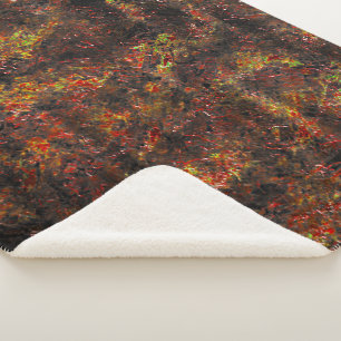 Massive Flecken und hellbraune und korallenfarbene Sherpadecke