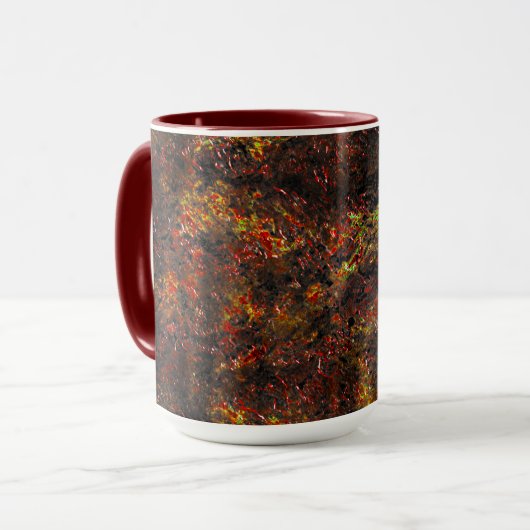 Massive Flecken und hellbraune und korallenfarbene Tasse (Vorderseite Links)