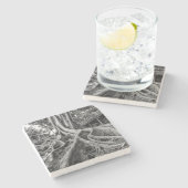 Massive Gummiwurzeln Steinuntersetzer (Seitenansicht)