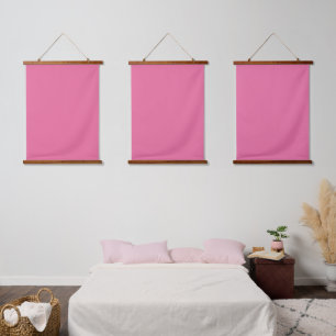 Massive leuchtend rosa Rosen-Triple-Wandteppich-Se Wandteppich Mit Holzrahmen