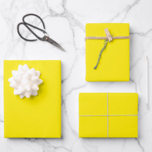 Massive Sonnengelb-Farbe Geschenkpapier Set