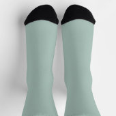 Massive weiches Licht Pastell-Sage-Moos-Grün Farbe Socken (Oben)