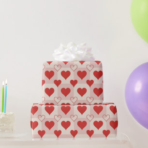 Massives und Umrandetes Herzen Geschenkpapier
