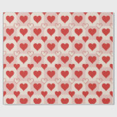 Massives und Umrandetes Herzen Geschenkpapier (Flach)