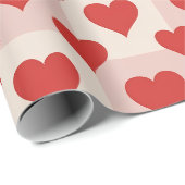 Massives und Umrandetes Herzen Geschenkpapier (Rolleneckpunkt)