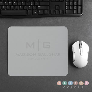 Massives weiches hellgraues Pastell-Stahlgrau-Farb Mousepad