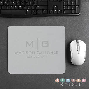 Massives, weiches, hellgraues Pastell-Stahlgrau Mousepad