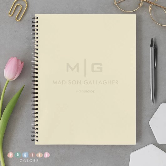 Massives, weiches Licht Pastell Beige Creme Gelbe Notizblock