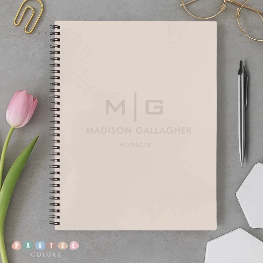 Massives, weiches Licht Pastell Elfenbein Beige Cr Notizblock