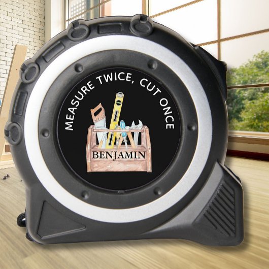 Maßnahme 2x Ausschneiden des Tool-Box-Namens Maßband