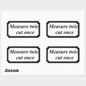 Maßnahme zweimal geschnitten einmal rechteckiger aufkleber (Blatt)