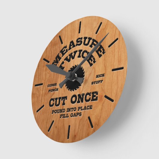 Maßnahme zweimal IV - Holz Runde Wanduhr (Winkel)