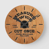 Maßnahme zweimal IV - Holz Runde Wanduhr (Vorderseite)