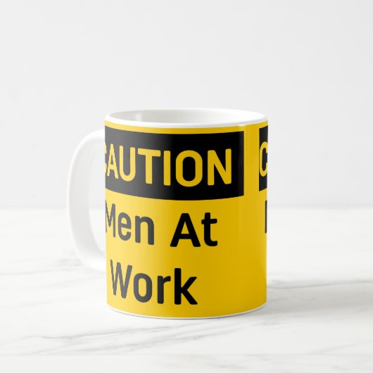 MASSNAHMEN Männer am Arbeitsplatz Kaffeetasse (Vorderseite Links)