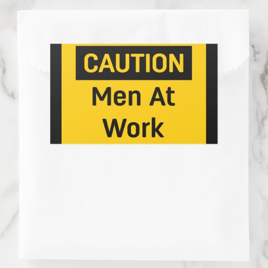 MASSNAHMEN Männer am Arbeitsplatz Rechteckiger Aufkleber (Tasche)