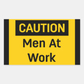 MASSNAHMEN Männer am Arbeitsplatz Rechteckiger Aufkleber (Vorderseite)