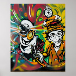 Maßnahmen mit Niedlicher und Cooler Graffiti Stree Poster