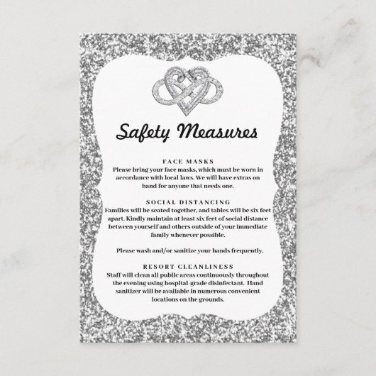 Maßnahmen zur Sicherheit des Glitzer Begleitkarte (Vorderseite)