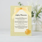 Maßnahmen zur Sicherheit von Hochzeiten mit Gelbfl Begleitkarte (Stehend Vorderseite)
