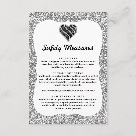 Maßnahmen zur Sicherheit von schwarzem und weißem  Begleitkarte (Vorderseite)