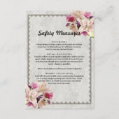 Maßnahmen zur Sicherheit von weißem Lilienflor Begleitkarte (Vorderseite)