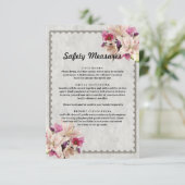 Maßnahmen zur Sicherheit von weißem Lilienflor Begleitkarte (Stehend Vorderseite)