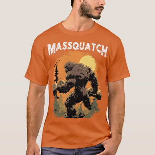 Massquatch Funny Workout Gym Sasquatch Weightlifte T-Shirt (Vorderseite)
