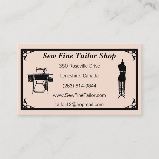 Maßschneider-/Näherin-Visitenkarten Visitenkarte (Vorderseite)