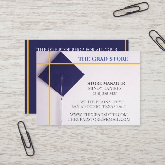 Maßstab für Navy & Yellow-Farbabstufungen im Einze Visitenkarte (Vorderseite/Rückseite Beispiel)