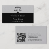 Maßstäbe für Gerechtigkeit, grau mit QR-Code Visitenkarte (Vorne/Hinten)