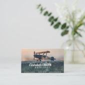 Maßstabsmodell aus schwarzem und braunem Flugzeug Visitenkarte (Stehend Vorderseite)