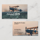 Maßstabsmodell aus schwarzem und braunem Flugzeug Visitenkarte (Vorne/Hinten)