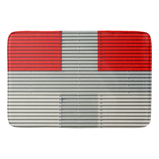 Mast aus industriellem Metall - texturiert & moder Badematte (Vorderseite)